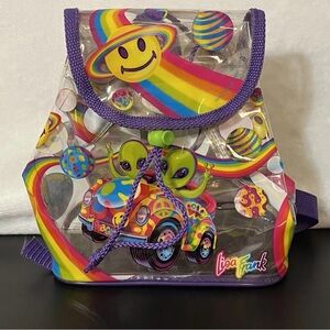 Lisa Frank Vintage 90s Zorbit & Zoomer Rainbow Alien Clear Mini Backpack